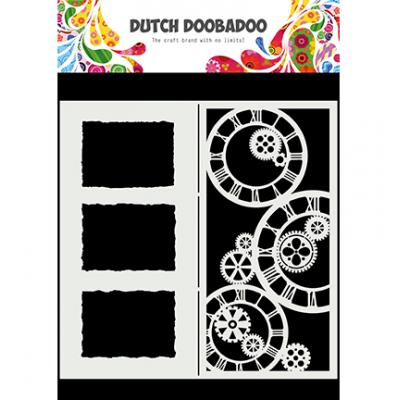 Dutch DooBaDoo Mask Art Stencil - Slimline Clocks